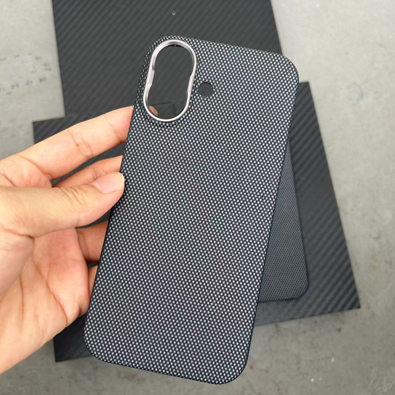 Lxury Kevlar Phone Case For iPhone 17 Air Pro Max 1500D/600D Aramid Fiber Lightweight Ultra-Thin Magsafe Anti-Bumping Protection iPhone Air черный белый