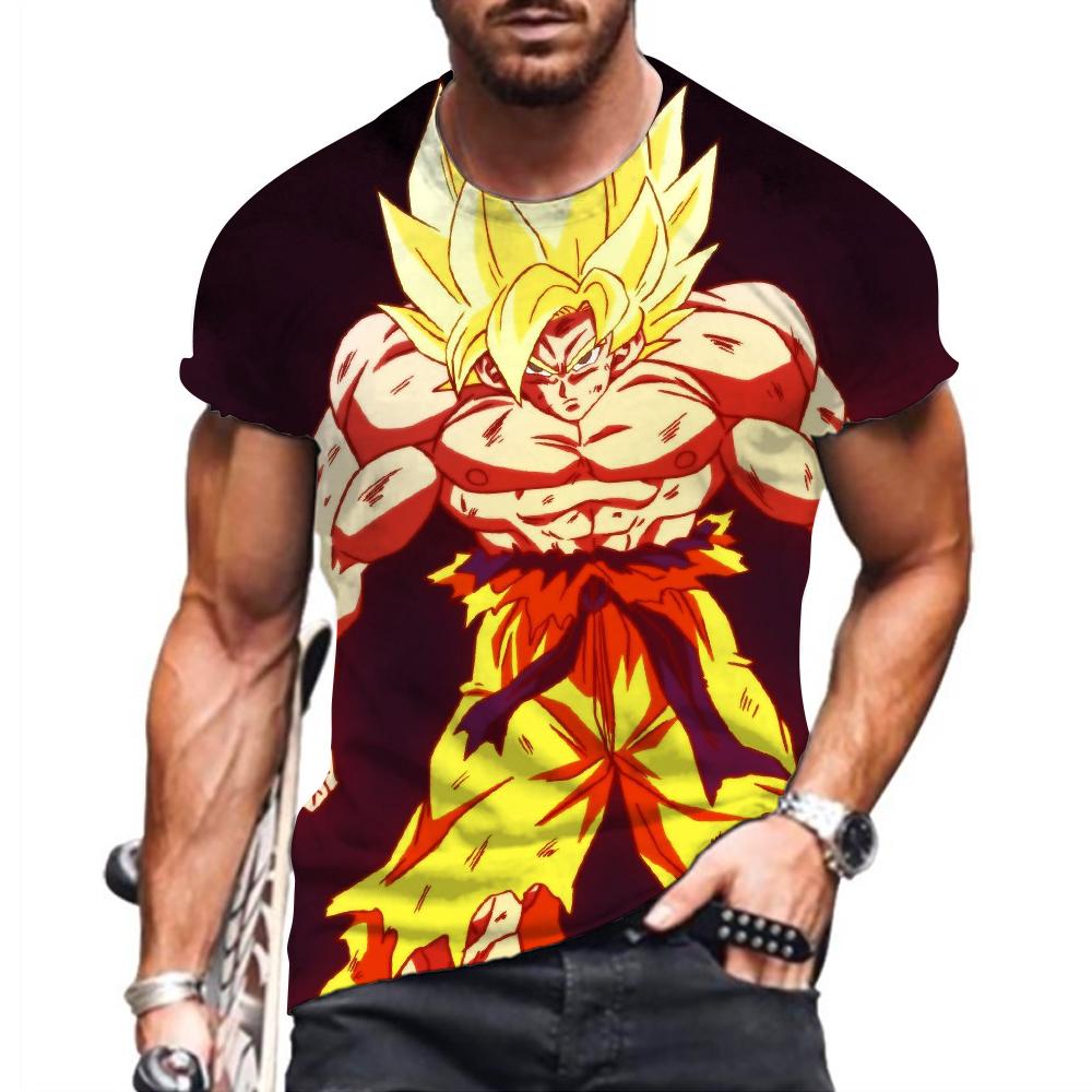 Essentials Dragon Ball Z T-shirt Men 2023 Men's Vegeta Goku Oversized Shirts Hip Hop Clothing Harajuku Style Trend Tops Fashion