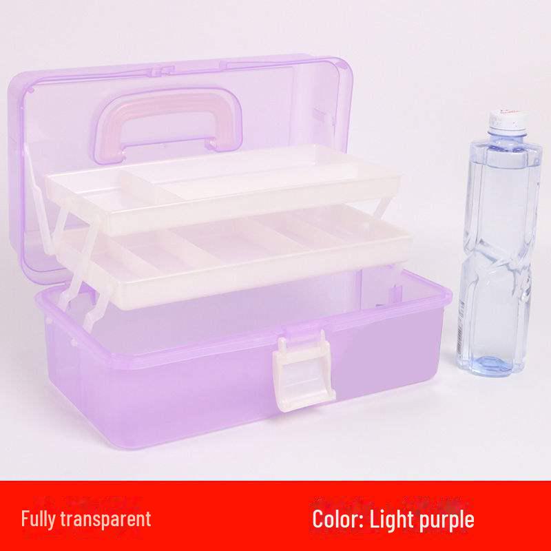 Large Capacity 3-Layer Transparent Art Tool & Pencil Storage Box