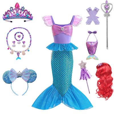 Dětský kostým mořské panny pro dívky, kostým na hraní rolí, kostým na karneval, Halloween, narozeninovou oslavu, letní šaty princezny