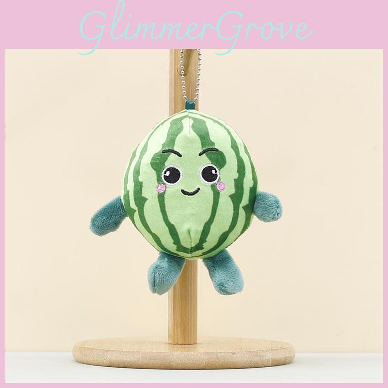 Watermelon Plush Doll Key Chain With Smile And Frown For Bag Decoration And Gifts