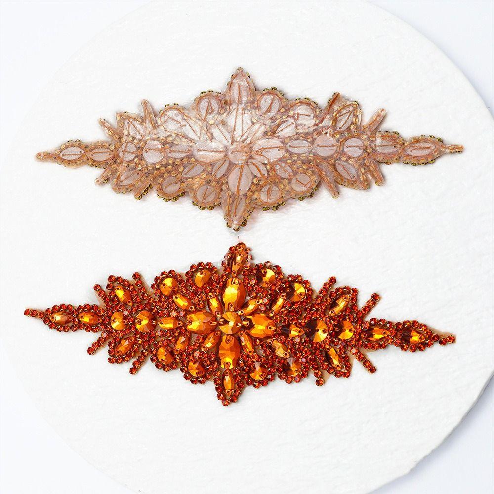 Elegant Hot-Melt Adhesive Rhinestone Applique Multi-color 23*9CM DIY Embroidery Patch 3D Fashion Clothes Accessory Shoe
