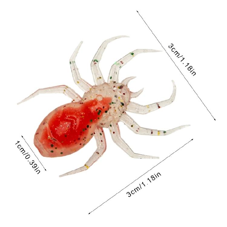 10Pcs Artificial Spiders Fishing Lures Bites-Resistant Bright Sequins Soft Swimbaits Soft Worm Baits Fishing Supplies