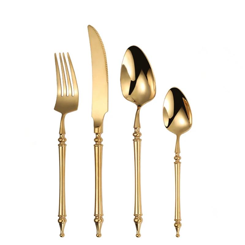 New High Quality 111 Stainless Steel Green Gold Cutlery Set Golden Flatware Set For 6 Tableware Dinnerware Dishwasher Safe