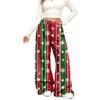 Women's Casual Fashion Christmas Print Elastic Waist Loose Plush Wide Leg Pants