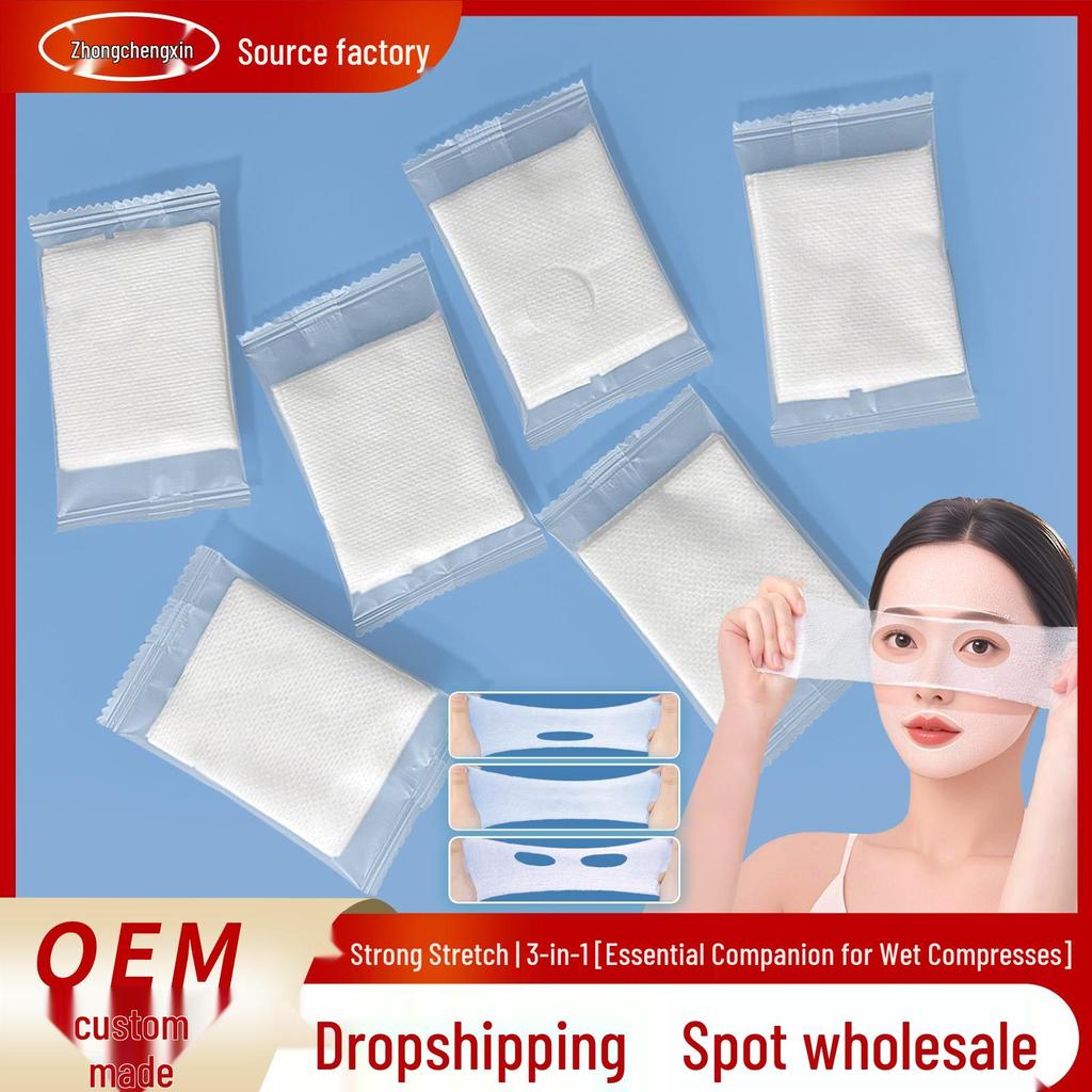 Stretchable 3-in-1 Ultra-Thin Cotton Pads for Face, Wet Compress, and Hydrating Mask – Individually Packaged