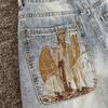 High Quality Y2K Harajuku Jeans Goth Vintage Plum Blossom Embroidery Pattern Wide Leg Pants Denim Fabric American Style Street Wear Unisex