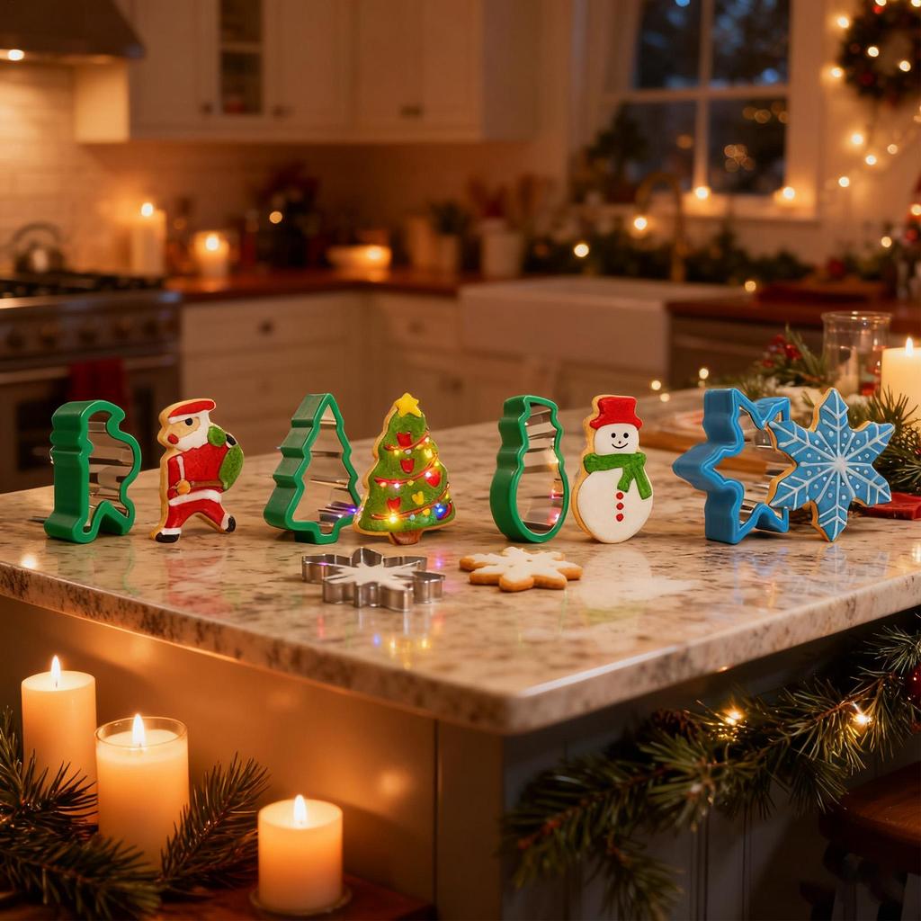 Cookie Cutter Christmas 8 Pieces Professional Baking Mold Stainless Steel Snowflake Tree Gingerbread Deer Santa Claus Pastry