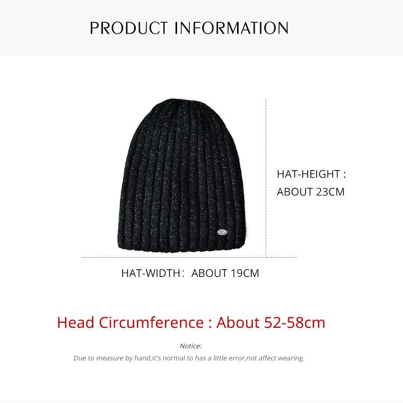 SOMALER Thick Warm Winter Knit Hats for Women Soft Mohair Wool Blend Knitted Female Caps Double Layer Beanies