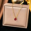 Single Pear Shaped Teardrop Diamond Necklace Titanium Steel Gold Plated Fade Resistant Simple Delicate Collarbone Chain Minimalist Design