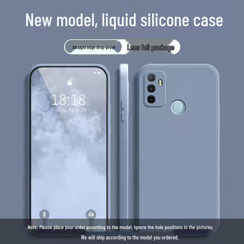 OPPO A32 4G Simple Solid Color Liquid Full-Coverage Anti-Drop Soft Case