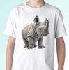 Rhino Kids Boys T-Shirt Tee Top Animal Rhinoceros Art Gift S S Kids Baby Sizes