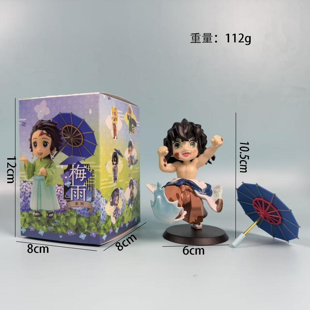 Demon Slayer Series Cute Figure Plum Rain Series Kochou Shinobu Tomioka Giyuu Kanroji Mitsuri Desktop Ornament Collection Gifts