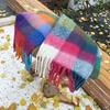 Simple women's autumn and winter thickened retro fringed polyester atmosphere imitation cashmere scarf scarf