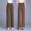 Women's Plus-Size High-Waisted Slim-Fit Pants: Flattering Straight-Leg Design for Spring & Autumn