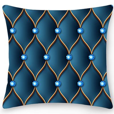 Double Side Crystal Print Geometric Polyester Pillowcase Home Decor Pillowcase Car Sofa Cushion Cover Home Decor 45x45cm