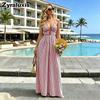 Novedades Vestido de Rayas con Cuello en V para Mujer - Rebajas Vestido Maxi sin Mangas