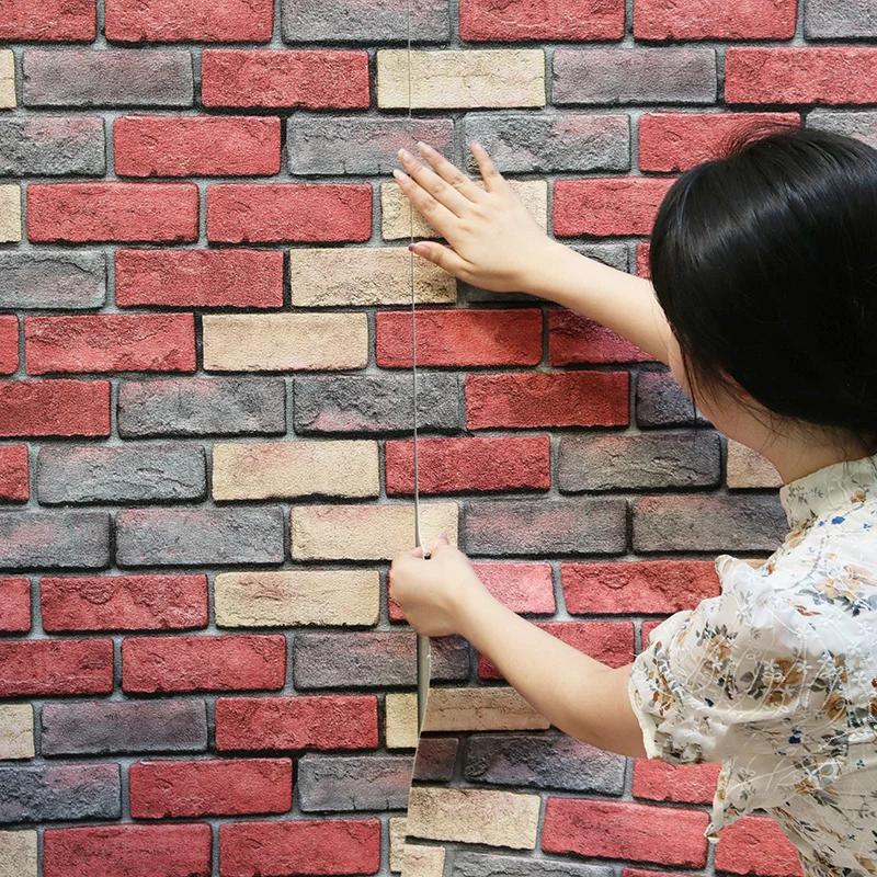 Neues Design Selbstklebende Wandaufkleber Panel Feuchtigkeitsbeständig 3D Wandpapier Schlafzimmer Wohnzimmer TV-Hintergrund Wand Heimdekoration
