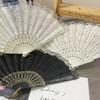 Folding Fan Lace Flower Decor Chinese Style Fan Hand Held Anitque Art Craft Japanese Summer Female Dance Home Party Decoration