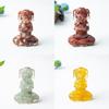 Zen Sitting Dog Resin Art Desk Decor Handmade Crystals For Meditation Gift