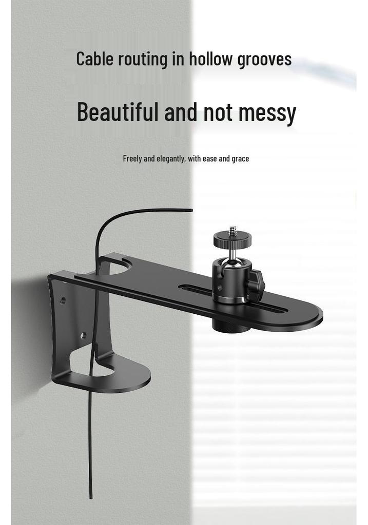 Telescopic Metal Projector Wall Mount, Stable & Adjustable Pan/Tilt, Ideal for Home Bedside.