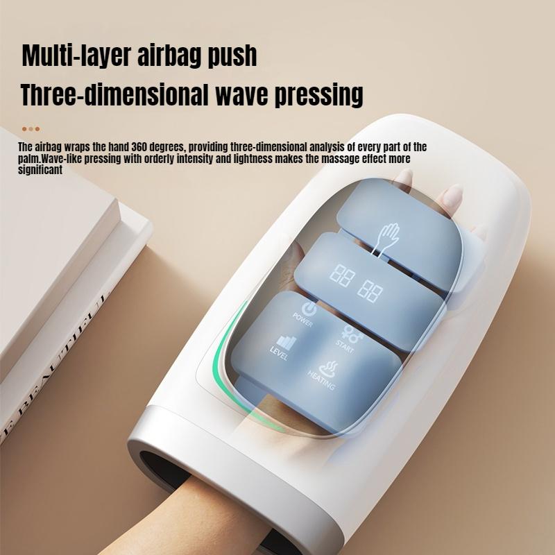 JINKAIRUI Electric Hand Massager Air Bag Hot Compress Kneading Palm Finger Wrist Massager
