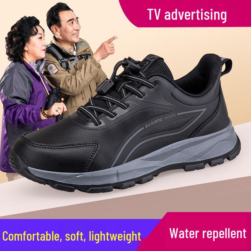 Women s Water-Repellent Leather Casual Shoes with Soft, Shock-Absorbing Soles for Senior Women, Non-Slip Walking Comfort. 40