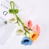 Cute Woolen Yarn Car Pendant Bellflower Hand Knitted Backpack Pendant 6 Flowers Car Hanging Decoration