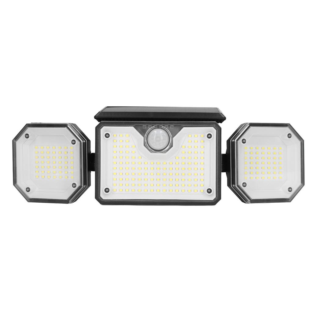 Zewnętrzne światło słoneczne z czujnikiem ruchu, 3 głowice, bezpieczeństwo, wodoodporność IP65, z pilotem, na ścieżkę