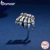 Bamoer 925 Sterling Silver Dark Personality Skeleton Hand Charm Beads for Women Girls Bracelet & Bangle DIY Jewelry