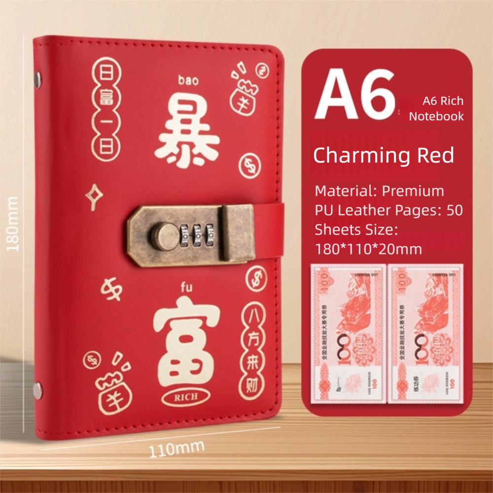 With Password Lock 100 Envelopes Money Saving Challeng Get Rich Overnight Save Money Money Collection Book Portable красный