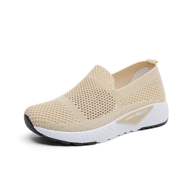 Women's Casual Shoes Fly-woven Shoes Hollow Breathable Sports Shoes Women's Soft-soled Lightweight Cloth Shoes