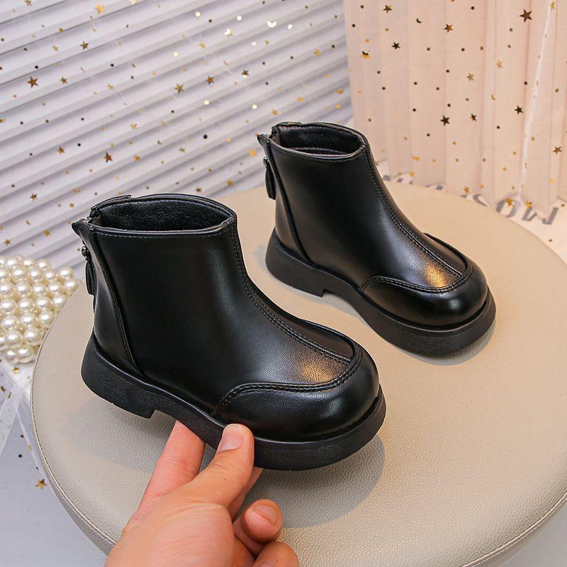Children's Martin Boots Girls Boots 2025 New Children's Boots Baby Leather Boots Boys Autumn Round Head Leather Boots