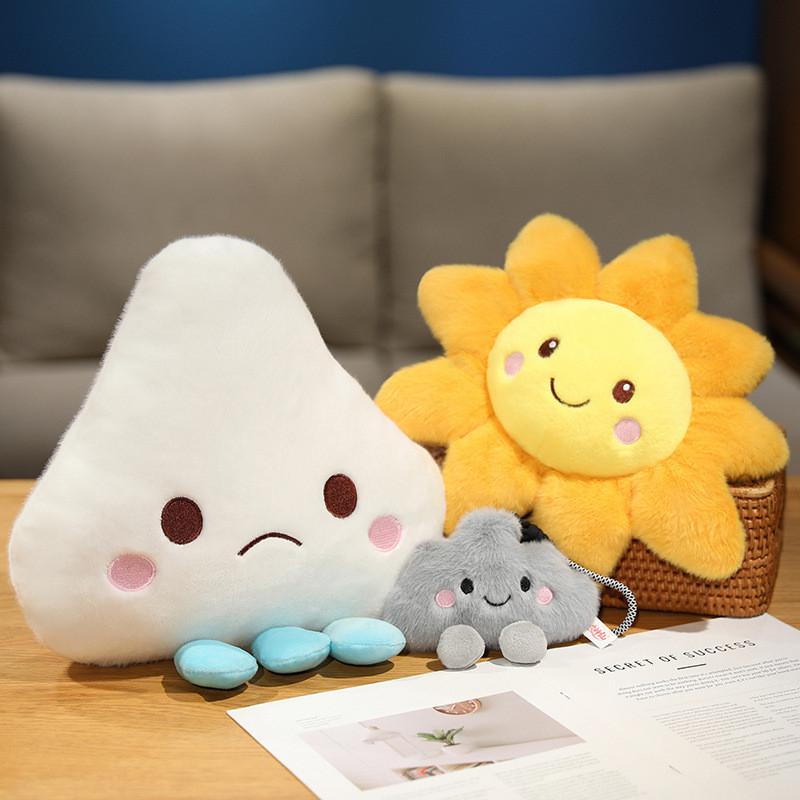 Weather Theme Plush Toy Cloud Thunder Rain Sunny Day Soft Doll Gift Teens Kids