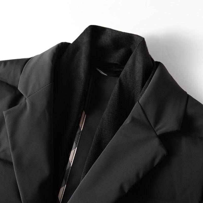 Men's Down Jacket Autumn and Winter Medium and Long Casual 90 White Duck Down Youth Scarf Collar Trench Coat Version Down Jacket