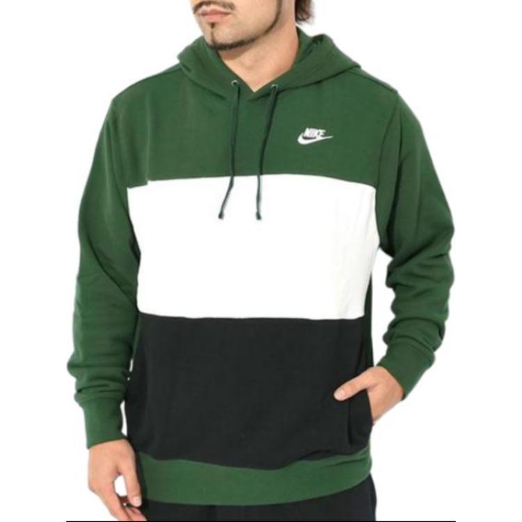 Nike Club Fleece Color Block Hoodie Herren Hoodies Cold-Fir-Green FB7416-323
