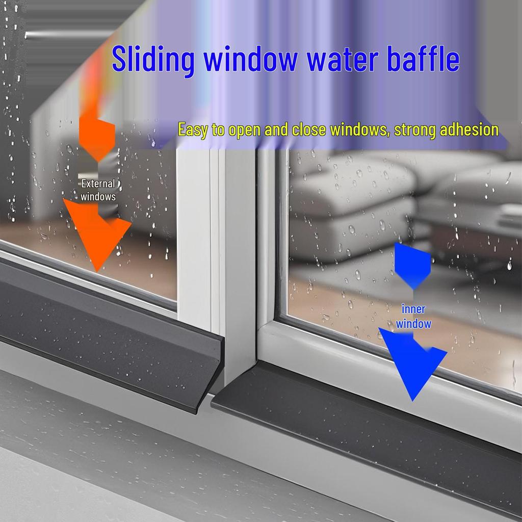 Aluminum Sliding Door Water Baffle Strip - Prevents Rain Backflow and Balcony Leakage