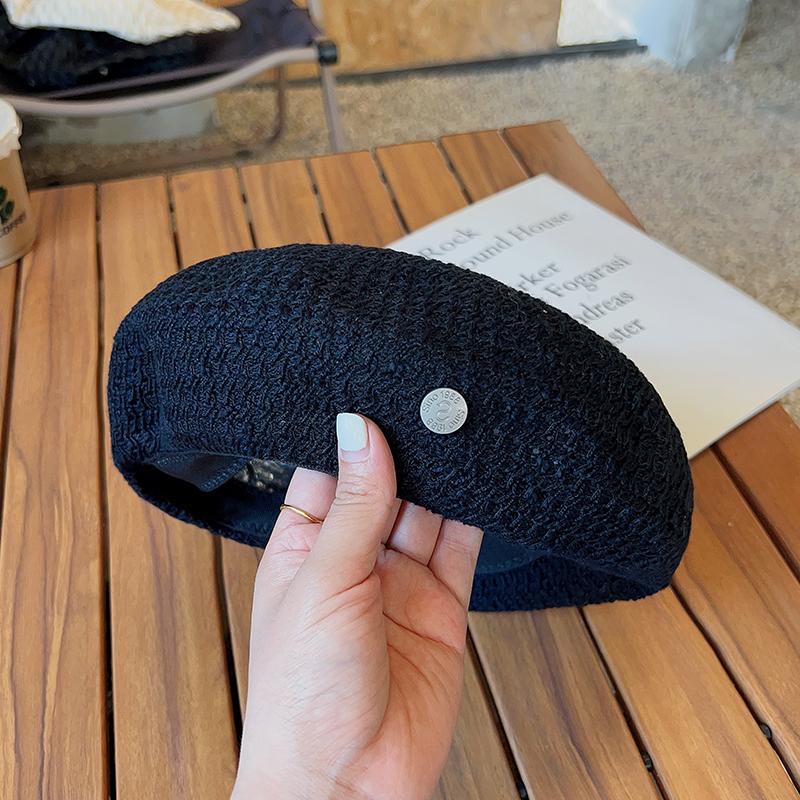 New beret women's summer versatile breathable thin painter hat fashionable big head circumference hat showing small face