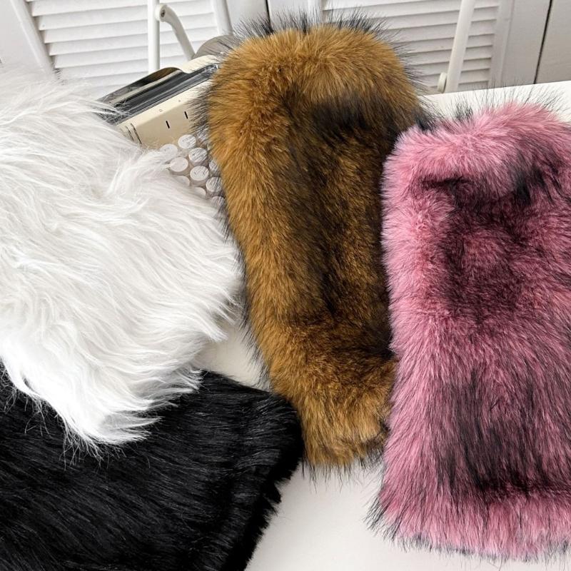 Women Cozy Winter Leg Warmers with Soft Furry Harajuku Fuzzy Plush Boot Cuffs Leg Covers for Indoor and Outdoor Use