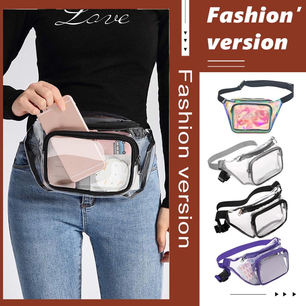 PVC Fanny Packs Mini Fashion Unisex Messenger Bag Clear Waterproof Jelly Storage Bags for Running Outdoor Fitness Travel