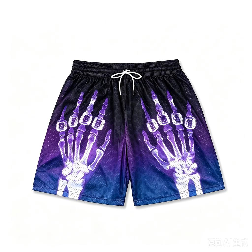 Summer New Style Shorts 3DPrint X-ray Pattern of Hand Bones Street Casual Fashion Comfortable Breathable Lightweight Shorts