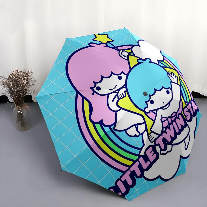 1pc Little Twin Stars Umbrella with Plastic Handle,Compact & Stylish,Suitable for All Seasons Home Travel Outdoor N224