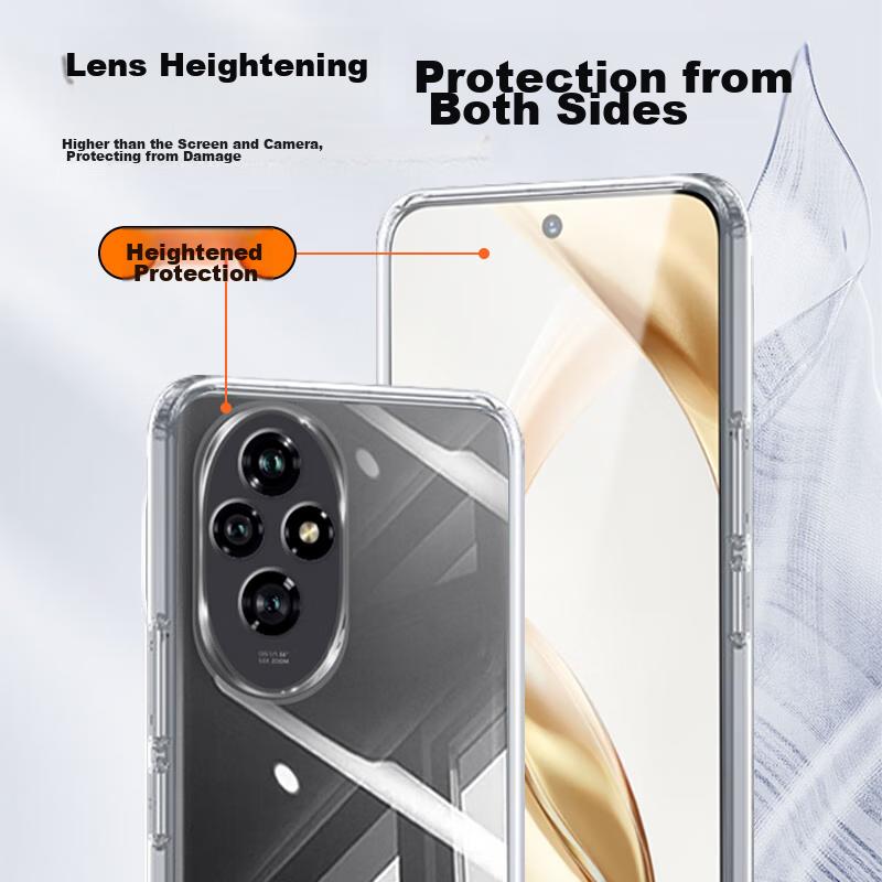 Honor 200 Phone Case, for Huawei Honor, Transparent Soft for Honor 200, Full Lens Protection, And Skin-Friendly, Reduces Fingerprints, Outer Back Case