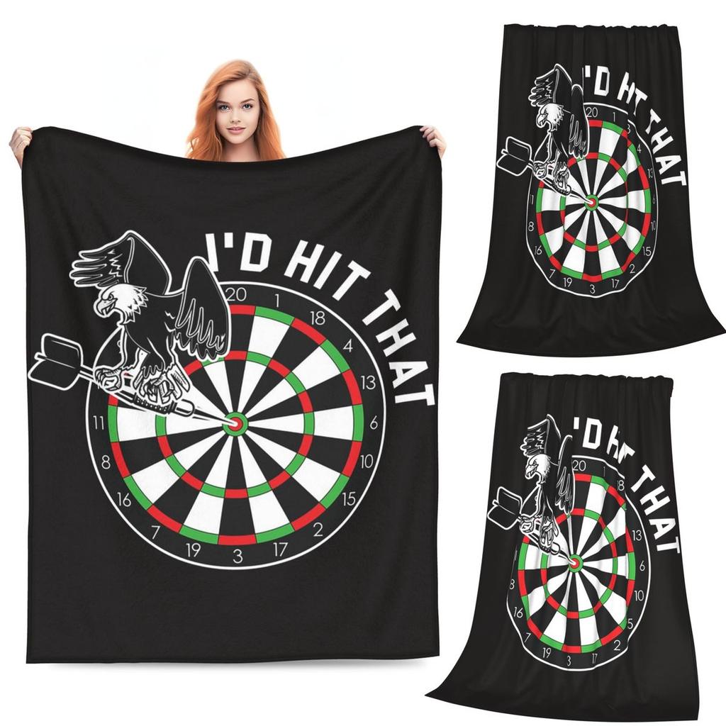 Darts Player Bullseye Dart Board Arrow Aim Blanket Fleece Sofa Throw Blanket Breathable for Couch Bedding Throws Bedspread Quilt
