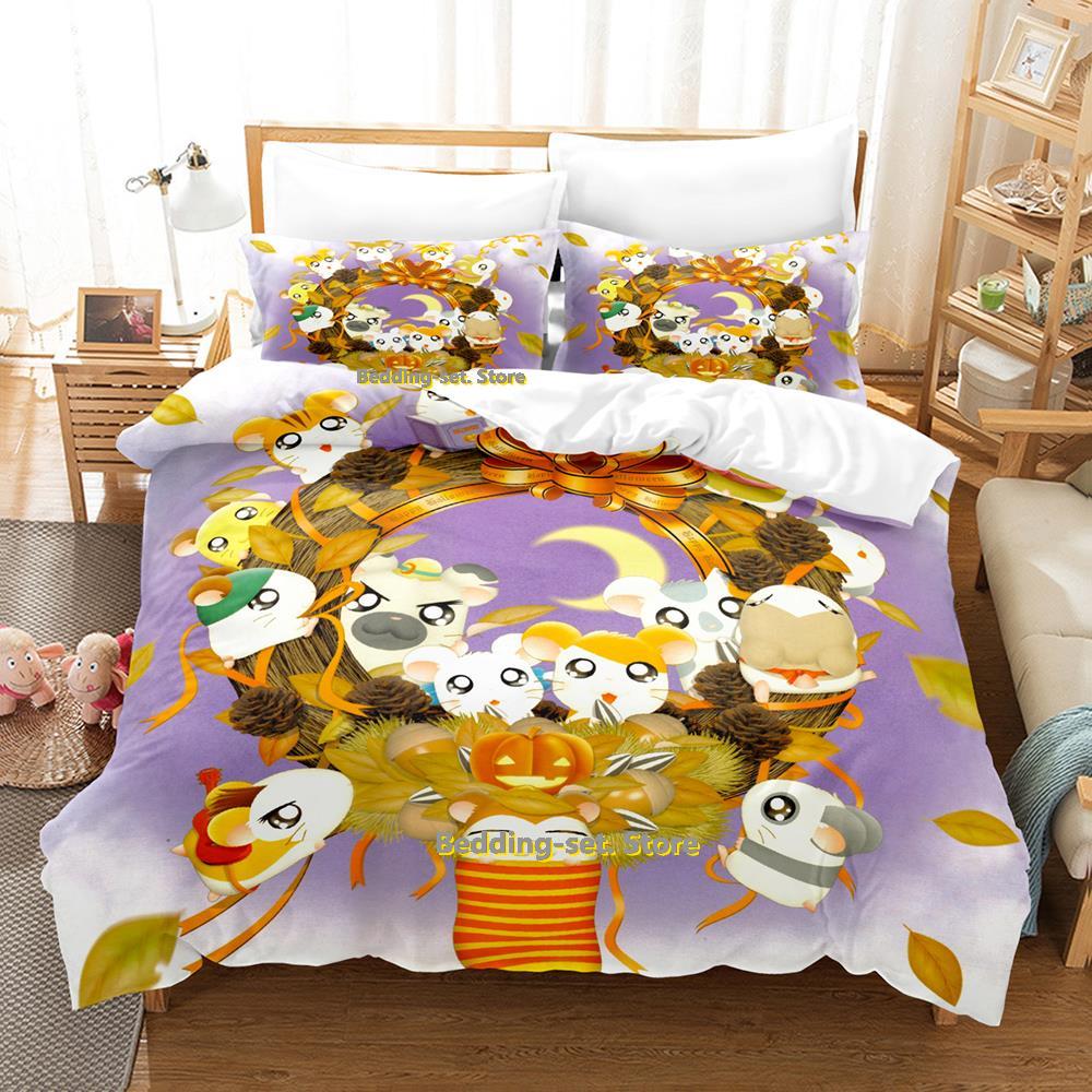 Comforter New Hamtaro Bedding Set Single Twin Full Queen King Size Bed Set Adult Kid Bedroom Three-Piece Suits 3D Print Anime Bed She