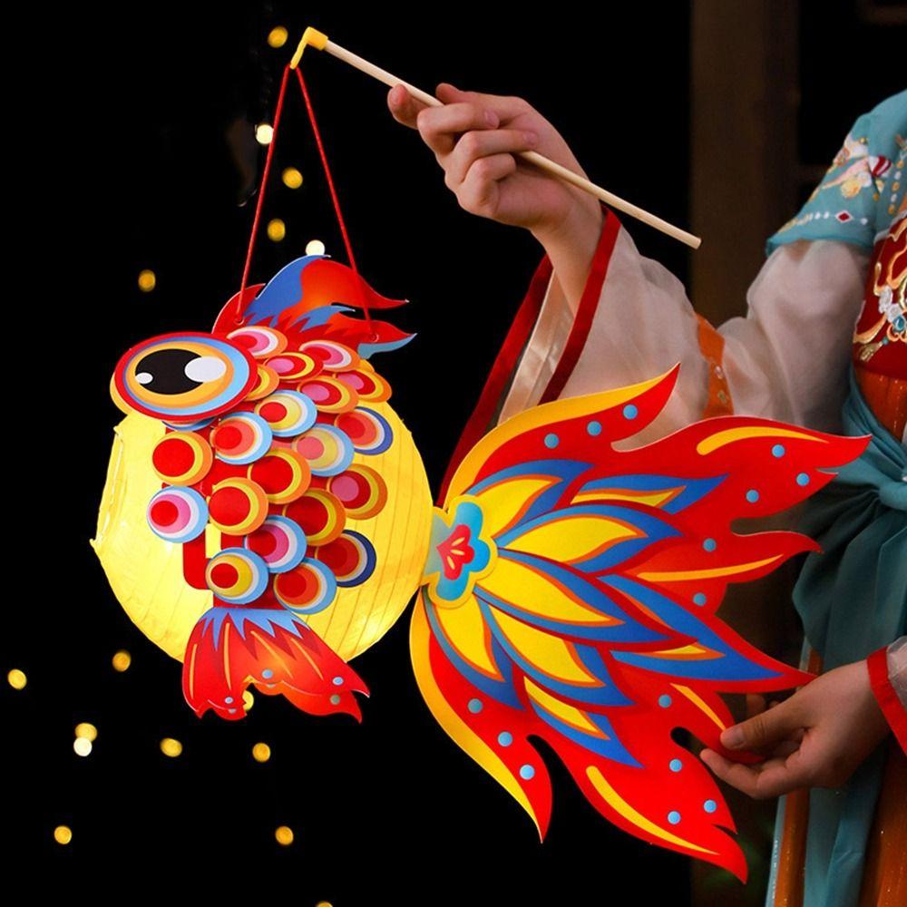Paper Fish Middle Autumn Festival Lantern Handmade Handheld Lantern  Cultural Events
