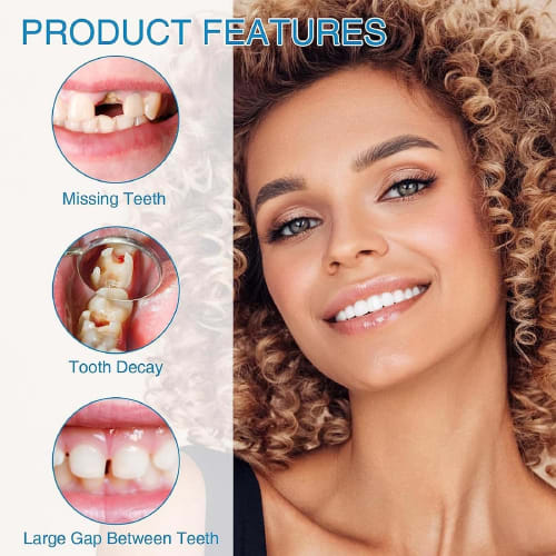 Tooth Repair Kit, Filling Repair Kit Dental, 30ml Dental Adhesive for Tooth Repair, Tooth Replacement Kit for Missing Teeth Broken Tooth Filler (3+1pc