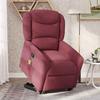 Massage Recliner with Rising Function Burgundy Fabric