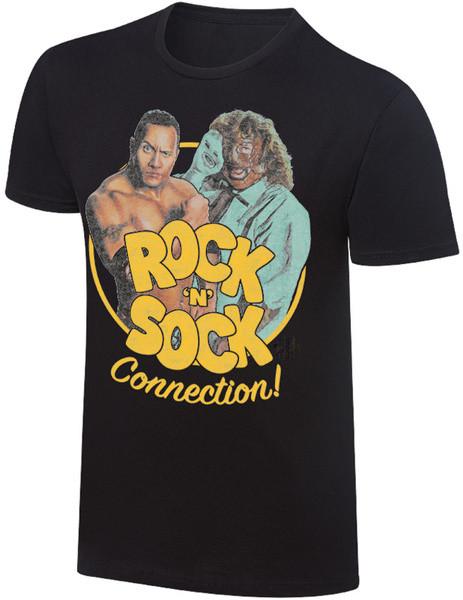 The Rock & Mankind Mick Foley Rock N Sock Connection T-Shirt VN1364 Unisex T-Shirt XXL