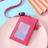 New Zipper Bag Card Badge Holder PU Leather with Neck Lanyard Coin Purse Card Bag Student